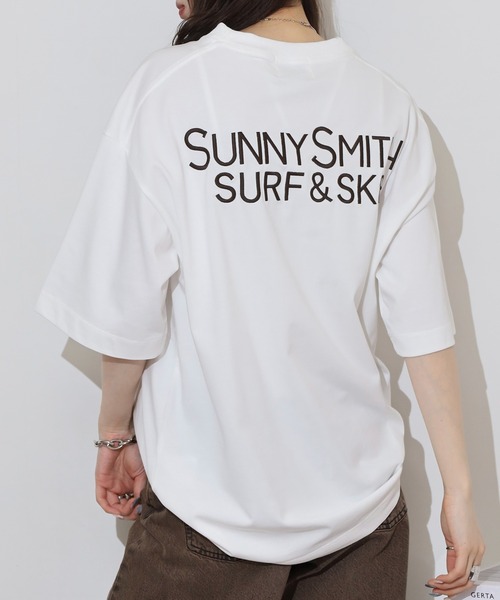 Sunny Smith tシャツ ヤシの木イラストロゴ両面刺繍Tシャツ メンズ