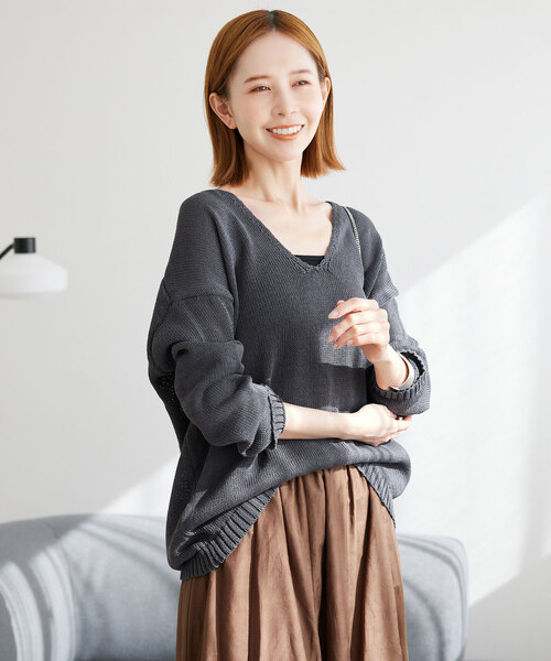 「SLOBE IENA」 Vネックニット - ベージュ レディース SLOBE IENA 「SLOBE IENA」 Vネックニット - ベージュ