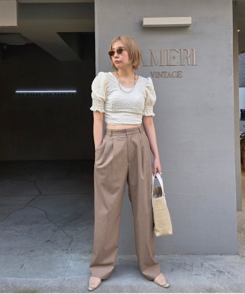 Ameri（アメリ） ワイドパンツ パンツ MEDI BACK CUT OUT PANTS