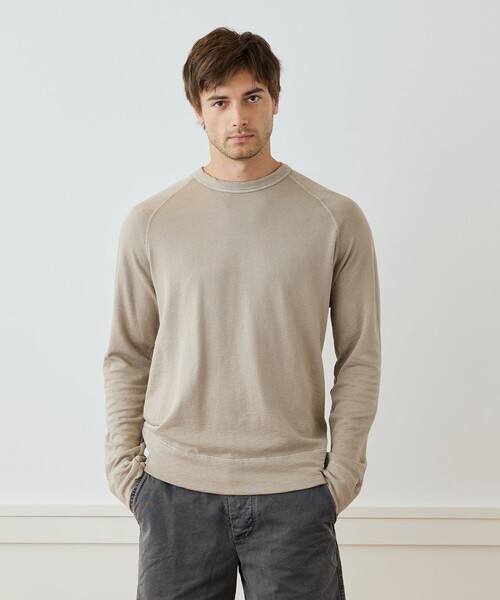 PRADAベージュ ラグランスリーブ スウェット S JAMES PERSE（ジェームスパース） トレーナー スウェット バックパイル