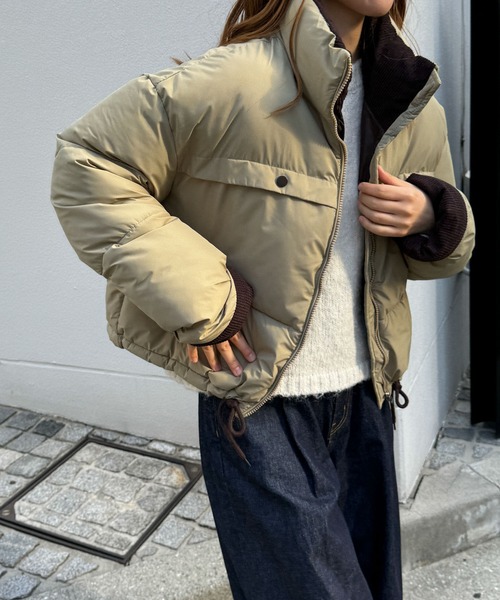 「CANAL JEAN」 中綿ブルゾン ONE SIZE カーキ レディース