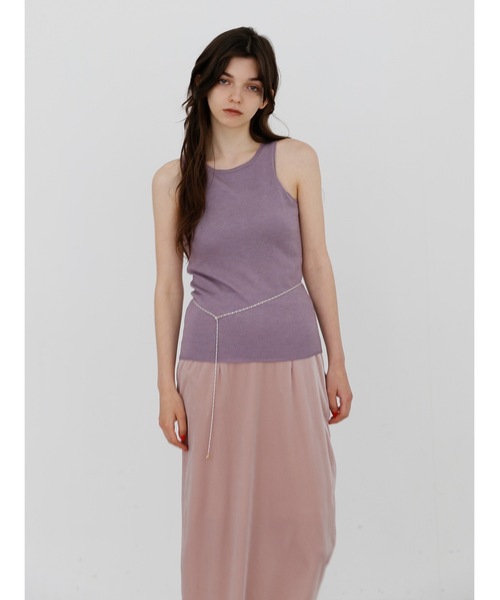 cup-in glossy american sleeve tops レディース