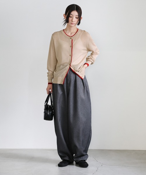 moca出品 select MOCA カーディガン フェイクレイヤードシアーカーディガン