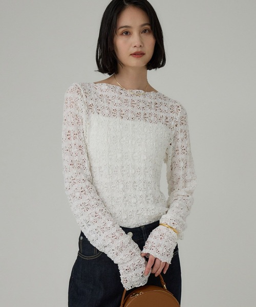 BABYLONE（バビロン） tシャツ ストレッチレースプルオーバー