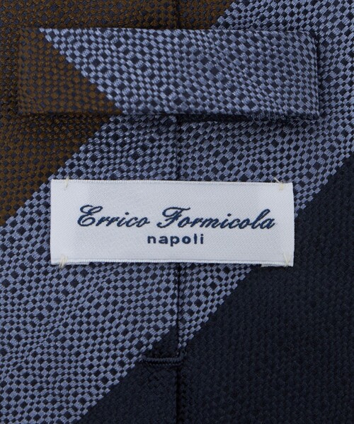 【美品】Errico Formicola／レジメンタル／ウールタイ／イタリア製 ERRICO FORMICOLA シルク レジメンタルネクタイ
