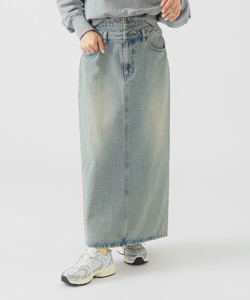 【beams】ジーンズスカート　美品、タグ付き　Sサイズ BEAMS HEART（ビームス ハート）ワイドプリーツ デニムスカート