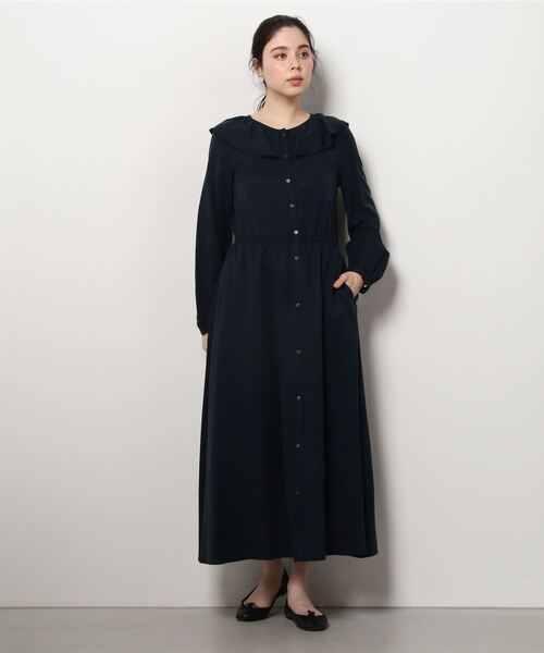 SHIPS any 「SHIPS any」 長袖ワンピース ONE SIZE ネイビー