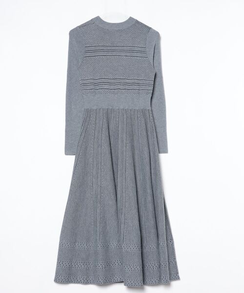 「QUEENS COURT」 ニットワンピース M グレー レディース_画像2