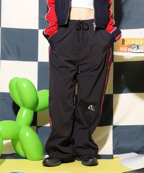 NERDY ワイドパンツ スウェットパンツ ジャージ ピンホイールライン