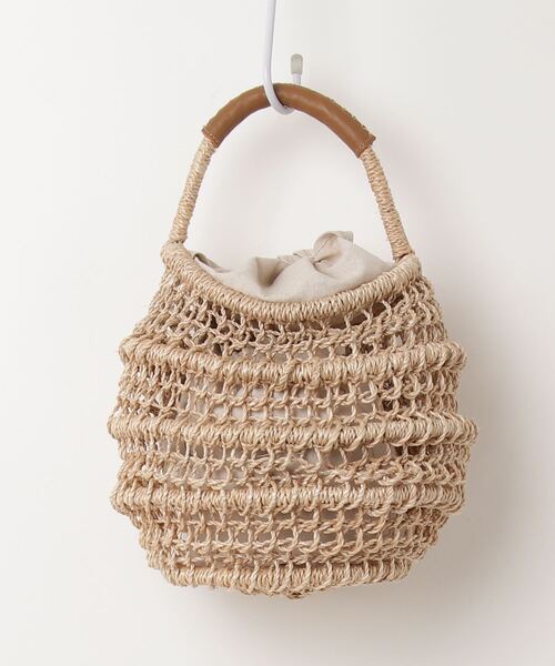 「human woman」 「The Bagmati」かごバッグ フリ- ベージュ レディース_画像2