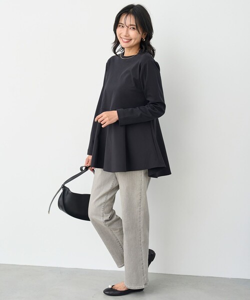 UNFILO（アンフィーロ） tシャツ ペプラムコンビ ロンT レディース 