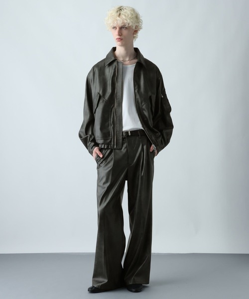 HARE（ハレ） ブルゾン アウター 「SET UP対応」LUXEレザーブルゾン