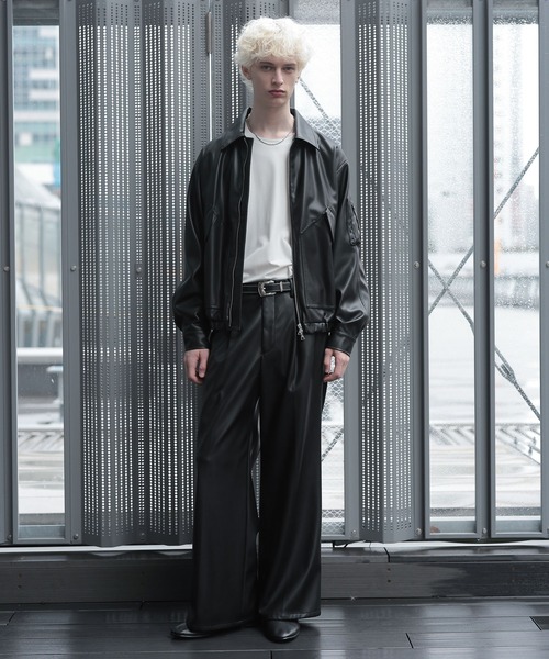 激シブ⭐︎HARE ハレ レザー セットアップ トラックジャケット 黒 M〜L HARE（ハレ） ブルゾン アウター 「SET UP対応」LUXEレザーブルゾン