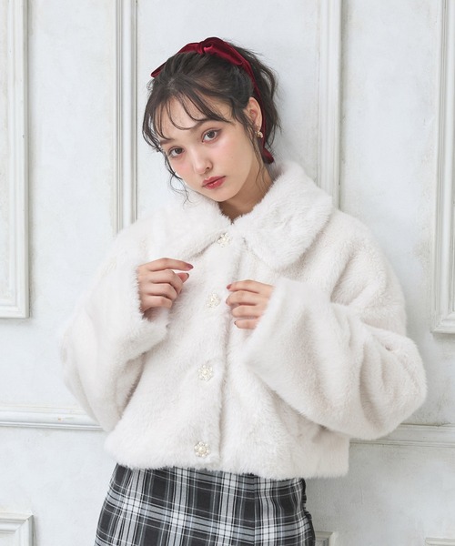 INGNI（イング） ブルゾン アウター ビジューボタンステンカラーエコ