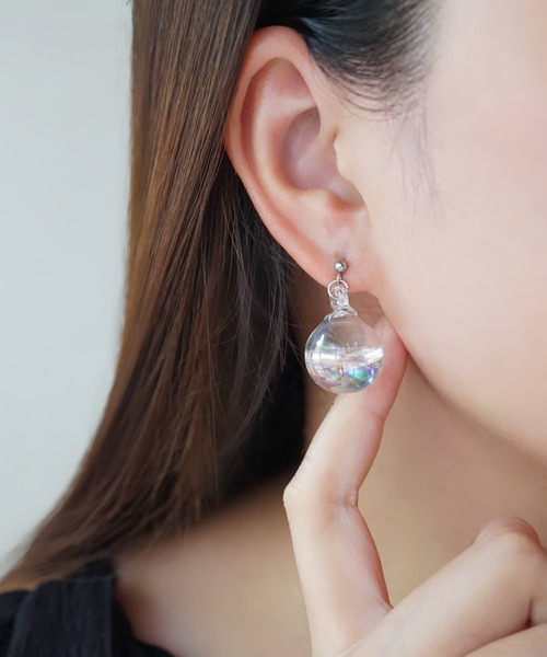 CERCA ピアス jolie minette/ シンプル 水入りオーロラガラスドーム