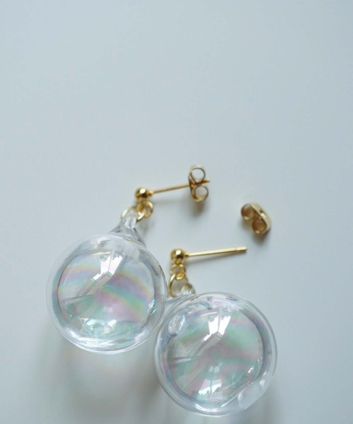 CERCA ピアス jolie minette/ シンプル 水入りオーロラガラスドーム