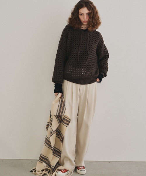 Unitage（ユニテージ） ニット セーター メッシュフーディーニット