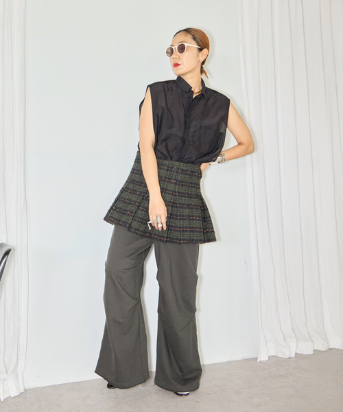 スカート MASU 23SS PLEATS SKIRT MASU(エムエーエスユー)のPLEATS SKIRT MIDNIGHT BLACKの通販｜PALETTE