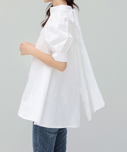「Miniministore」 半袖ブラウス L ホワイト レディース_画像9