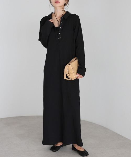 Bonjour Sagan（ボンジュールサガン） ワンピース ポロ襟リブ