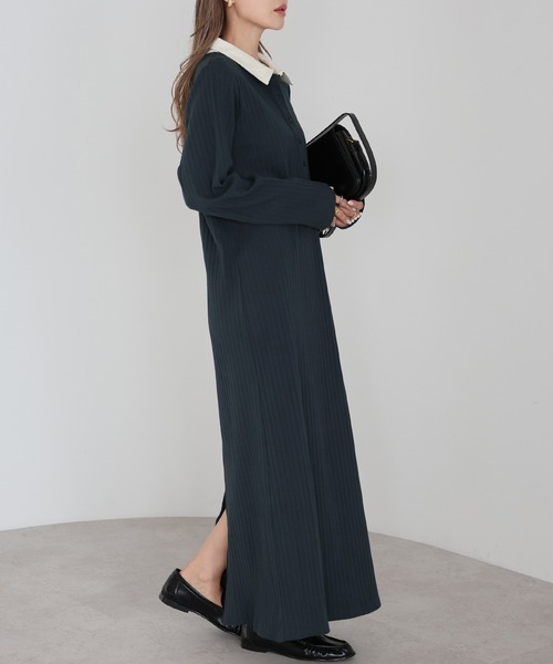 Bonjour Sagan（ボンジュールサガン） ワンピース ポロ襟リブ