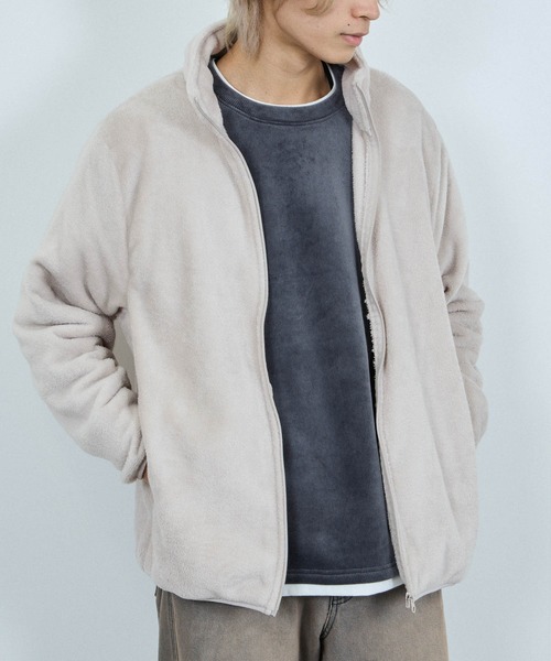 NAVY ブルゾン アウター シャギーフリースジップジャケット メンズ