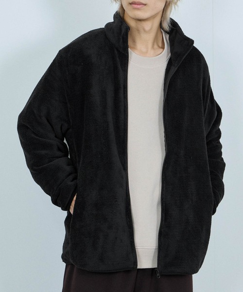 NAVY ブルゾン アウター シャギーフリースジップジャケット メンズ