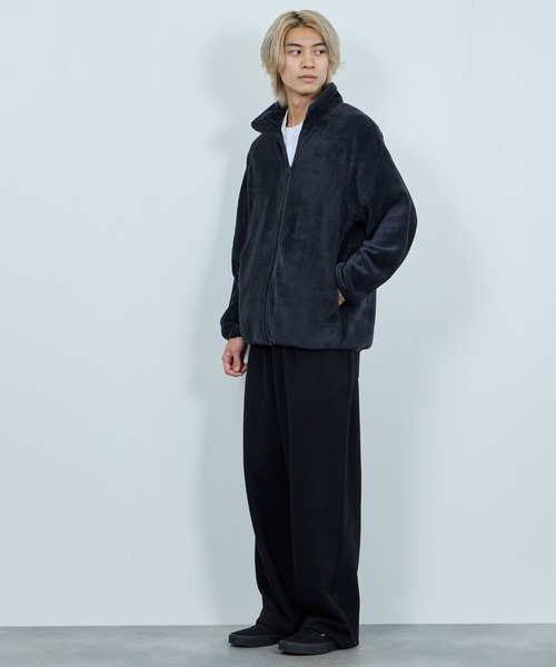 NAVY ブルゾン アウター シャギーフリースジップジャケット メンズ