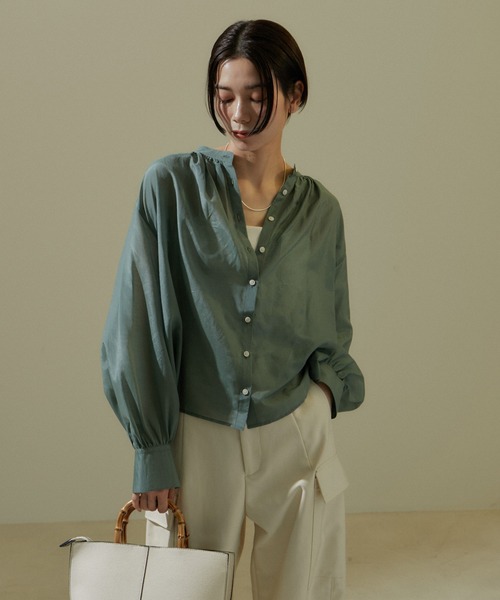 「SALON adam et rope'」 長袖ブラウス FREE ピンク レディース_画像4