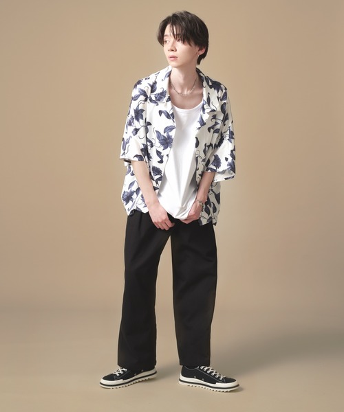 「ADAMASTE」 7分袖シャツ SMALL ブルー メンズ_画像2