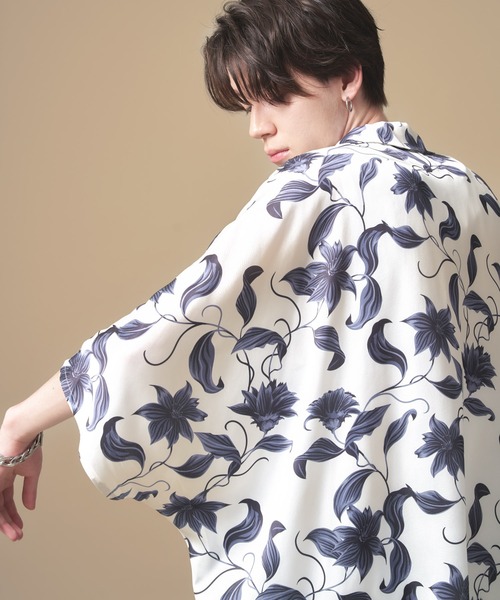 「ADAMASTE」 7分袖シャツ SMALL ブルー メンズ_画像3