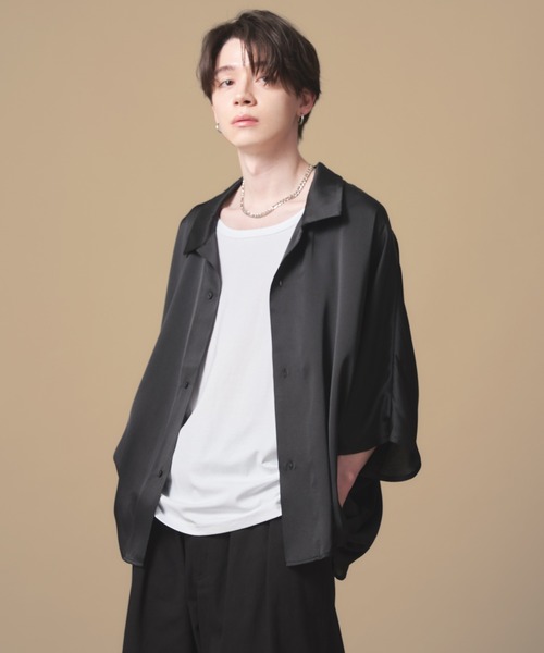 「ADAMASTE」 7分袖シャツ SMALL ブルー メンズ_画像5