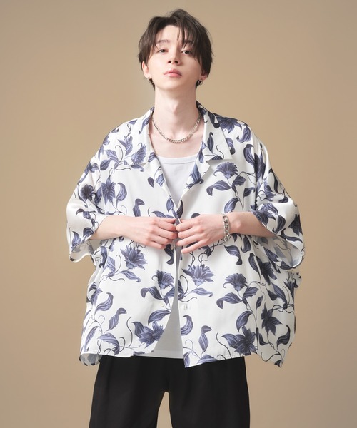 「ADAMASTE」 7分袖シャツ SMALL ブルー メンズ_画像6
