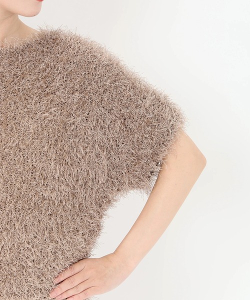 「STRAWBERRY-FIELDS」 半袖ニット 2 モカ レディース_画像3