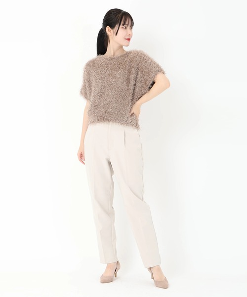 「STRAWBERRY-FIELDS」 半袖ニット 2 モカ レディース_画像5