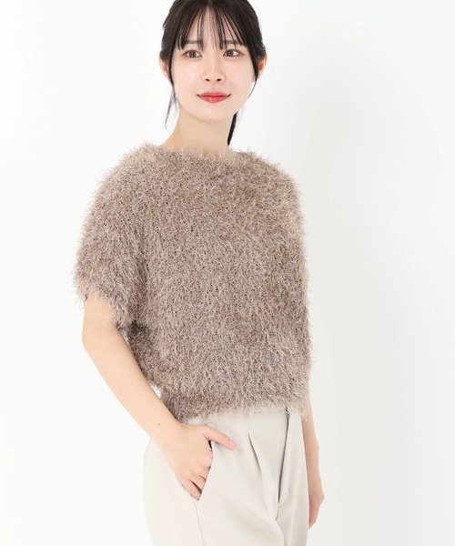 「STRAWBERRY-FIELDS」 半袖ニット 2 モカ レディース_画像9