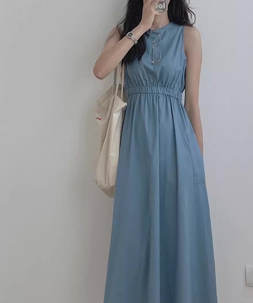 「gossip!ロサンゼルス」 「dielv」ノースリーブワンピース FREE ブルー レディース_画像7