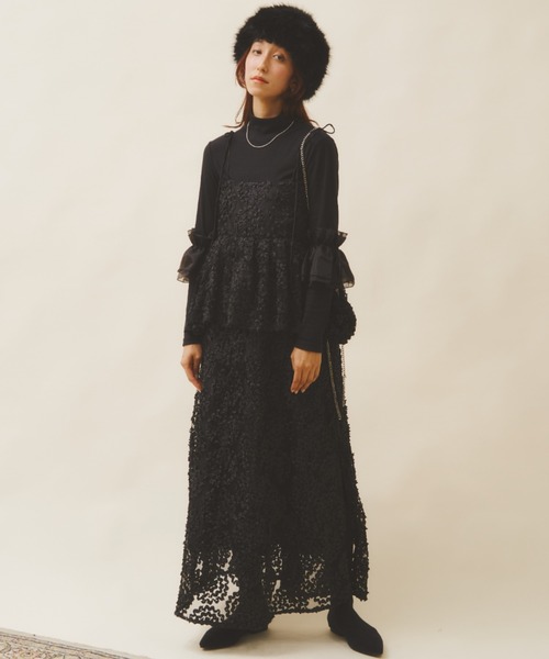 PERNA（ペルナ） キャミソールワンピース MEDIUM ブラック レディース