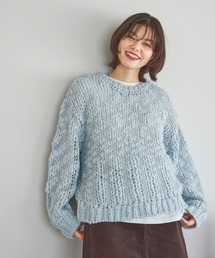 【美品】Simone Rocha ×  チャンキーニット　セーター　パール LL～6L】苦しくないバスケット編みチャンキーニット - ベルーナ