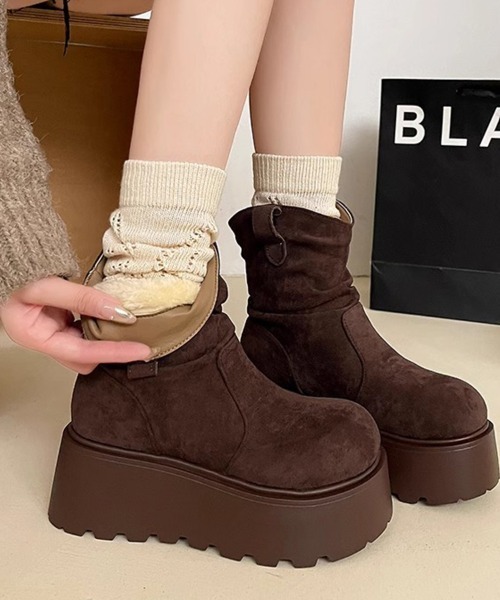 ブーツ スエード調厚底ブーツ レディース : ZOZOTOWN Yahoo!店 - 通販