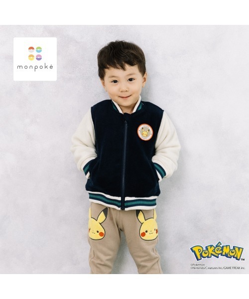 スタジャン アウター monpoke モンポケ ワッペン キッズ 子供服 男の子