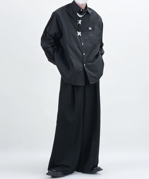 「JOHNNY WOLF」 長袖シャツ M ホワイト メンズ_画像4