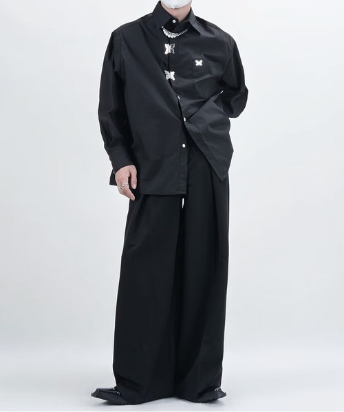 「JOHNNY WOLF」 長袖シャツ M ホワイト メンズ_画像5