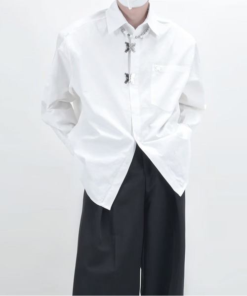 「JOHNNY WOLF」 長袖シャツ M ホワイト メンズ_画像9