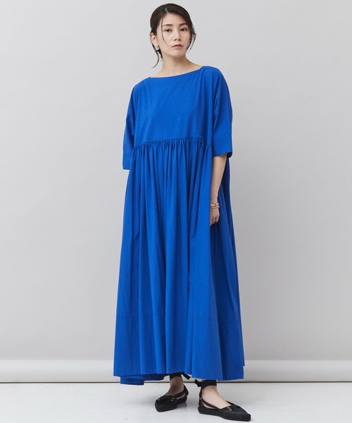 Curensology（カレンソロジー） 7分袖ワンピース 38 ブルー レディース