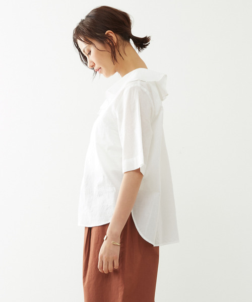 「MELROSE claire」 半袖ブラウス FREE テラコッタ レディース_画像2