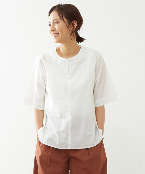 「MELROSE claire」 半袖ブラウス FREE テラコッタ レディース_画像6