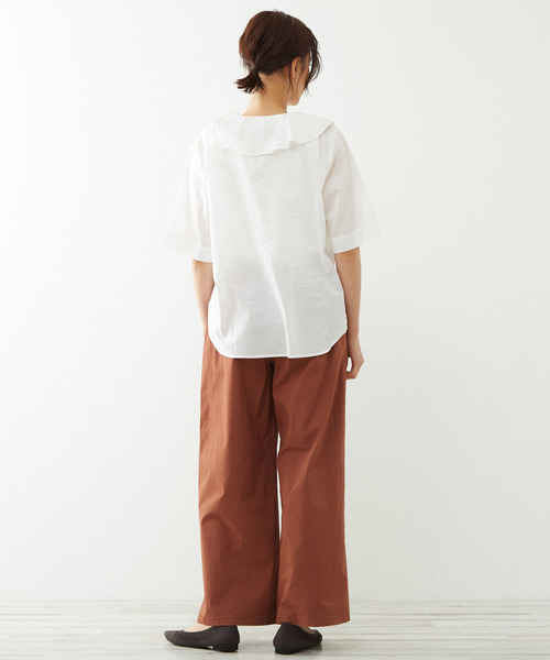 「MELROSE claire」 半袖ブラウス FREE テラコッタ レディース_画像8
