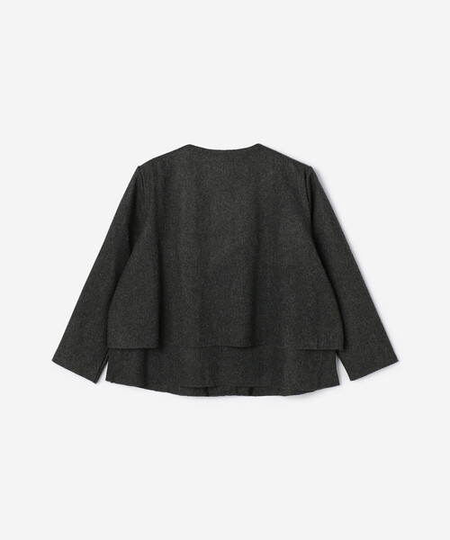 「Bshop」 ノーカラージャケット ONE チャコール レディース_画像3