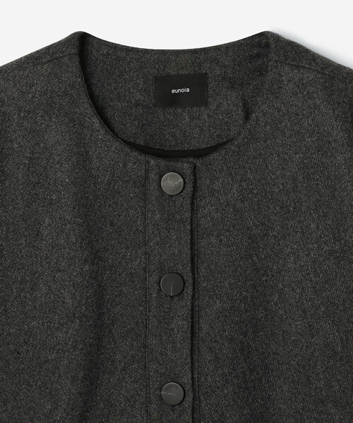 「Bshop」 ノーカラージャケット ONE チャコール レディース_画像4